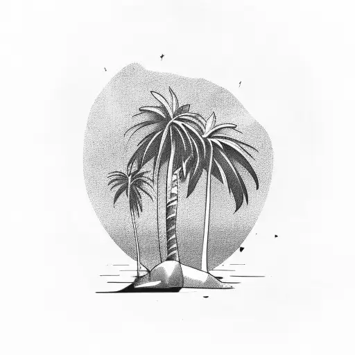 Palm Tree With A Dark Urban Background