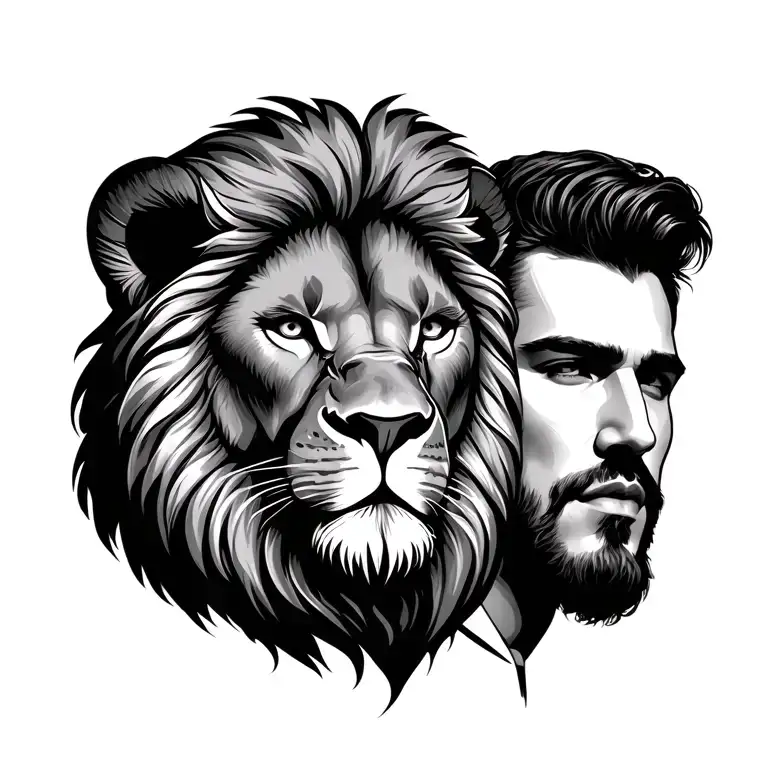 Lion Face And Man Face Incorporated
