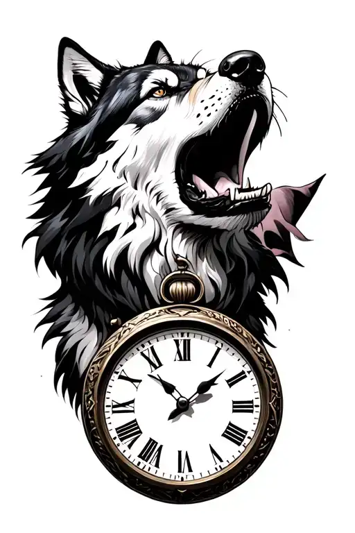 Clock And Wolf Howling