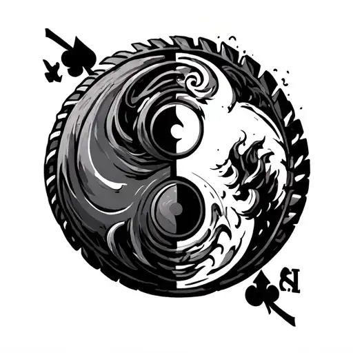 Luffy Gear 5 And Ace Yin And Yang Symbol