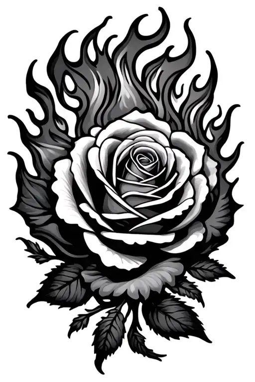 The Name Bella Through Flaming Rose Intertwined Symbolizing
