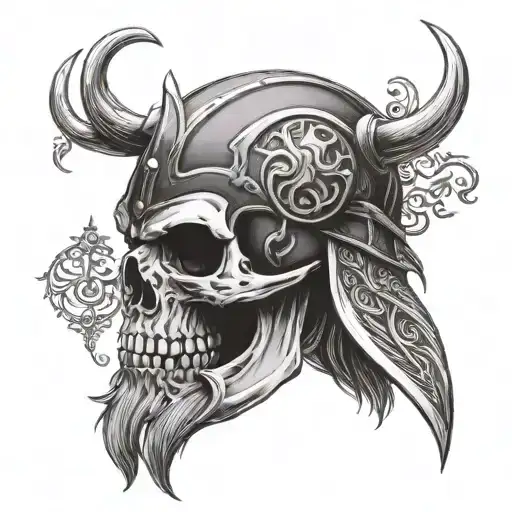 Viking Warrior Skull Wearing