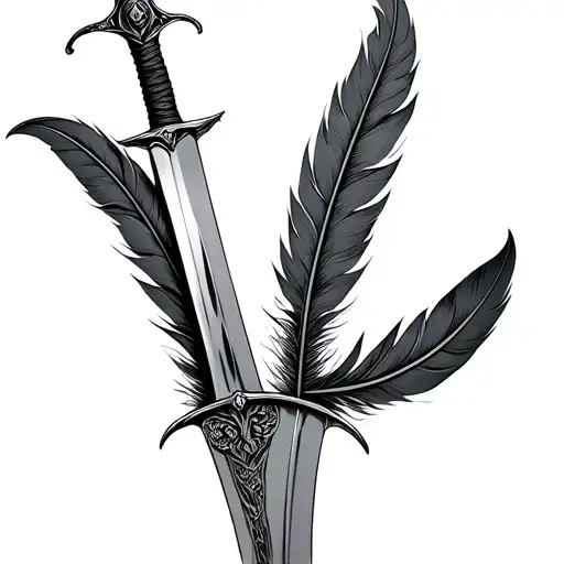 Sword With Feather Blade