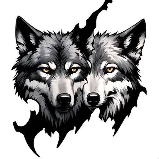 Wolf Face Cut In Two