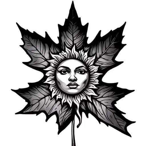 Phillippines Sun Mixed With Canada Maple Leaf