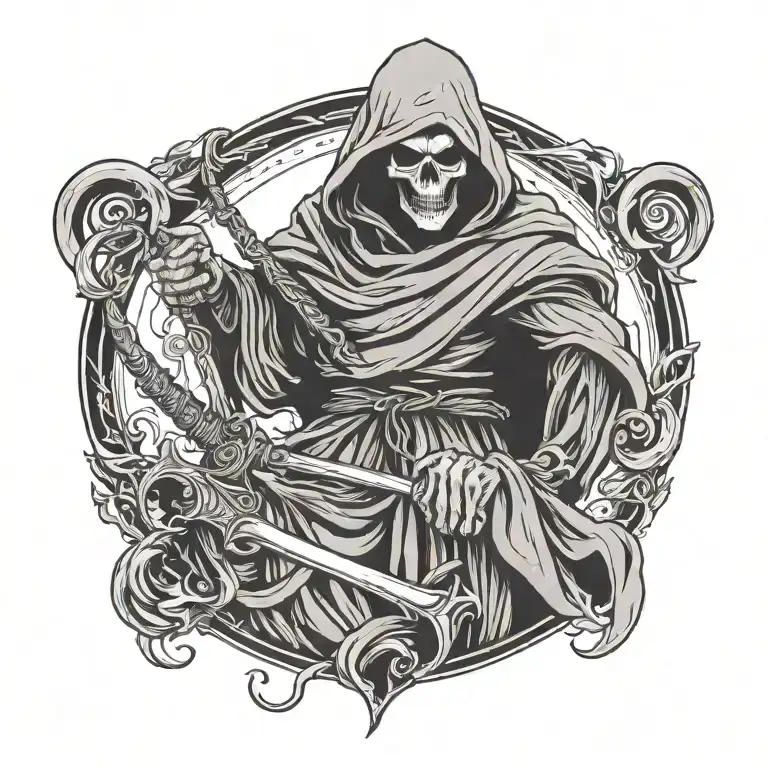 Grim Reaper Holding Scythe
