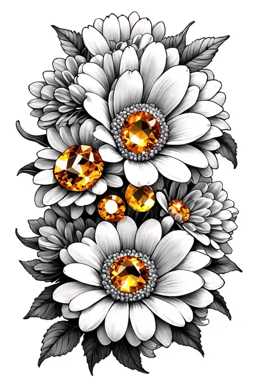 11 25 2015 Romanian Numbers With Citrine Birthstones And Chrysanthemum Flowers