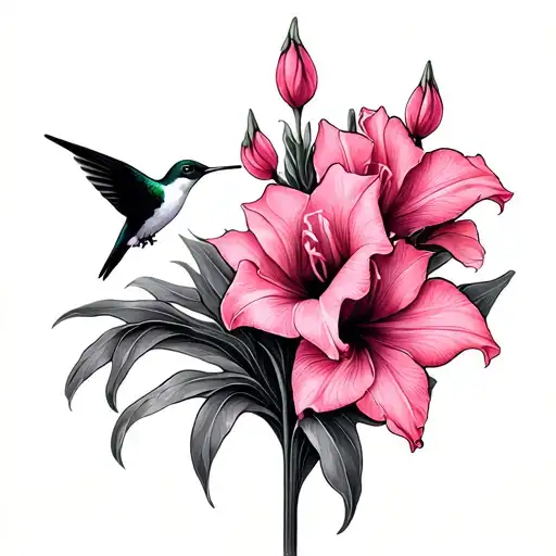 Hummingbird Pink Foliage Gladiolus Tulip