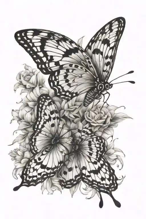 Butterfly Chasing Moth