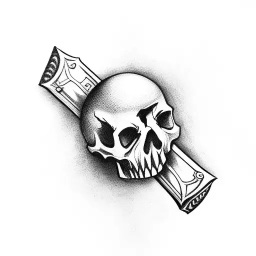 Dagger With Small Skull At Handle