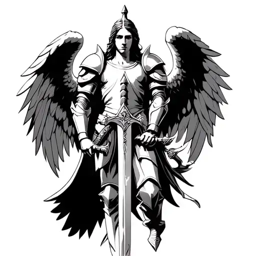 Guardian Angel Full Armor With A Sword