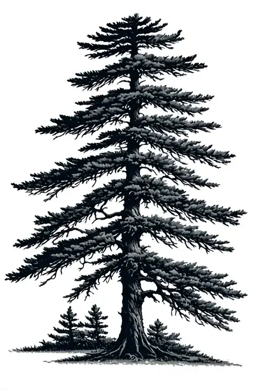 Cook Pine Tree Silhouette Filled
