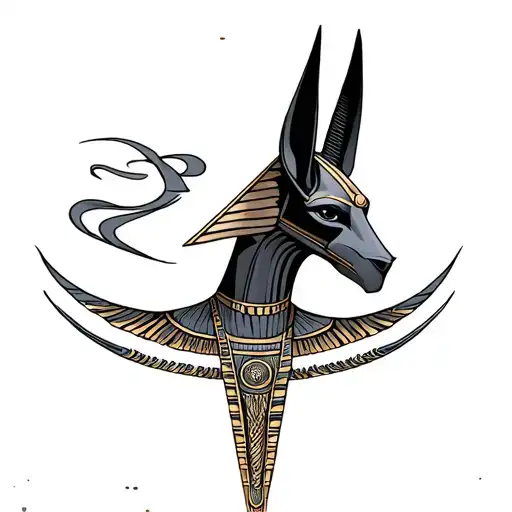 Anubis With Egyptian Morbid Background