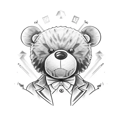 Mad Teddy Bear With Eye Patch And Stitches