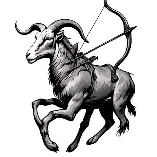 Goat Sagittarius Archer Shooting