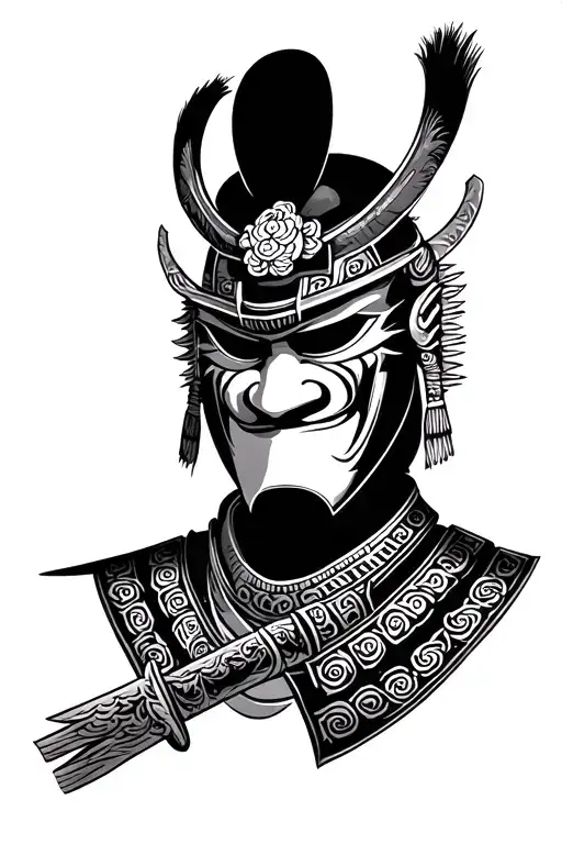 American Traditional Samurai Mask