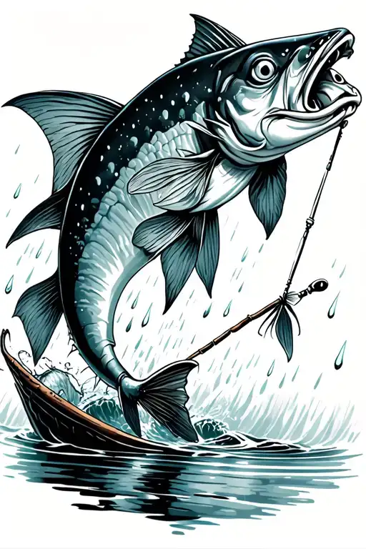 Dreamworks Fishing Rain Falling