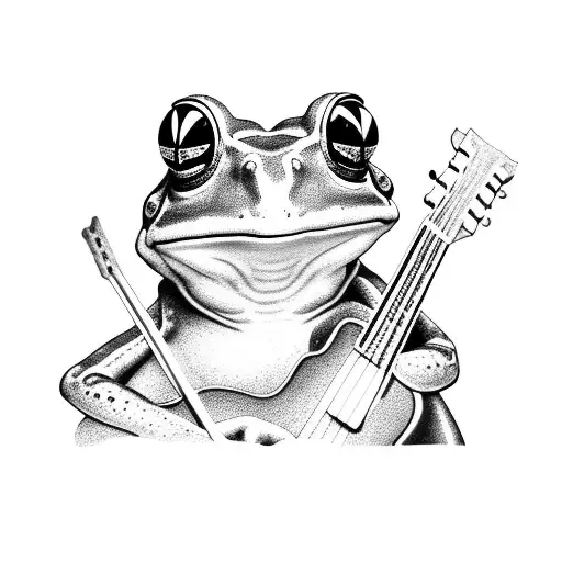 Frog Holding A Guitar