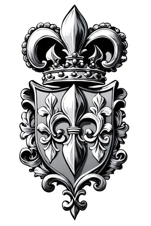 British Coat Of Arms And Fleur De Lis
