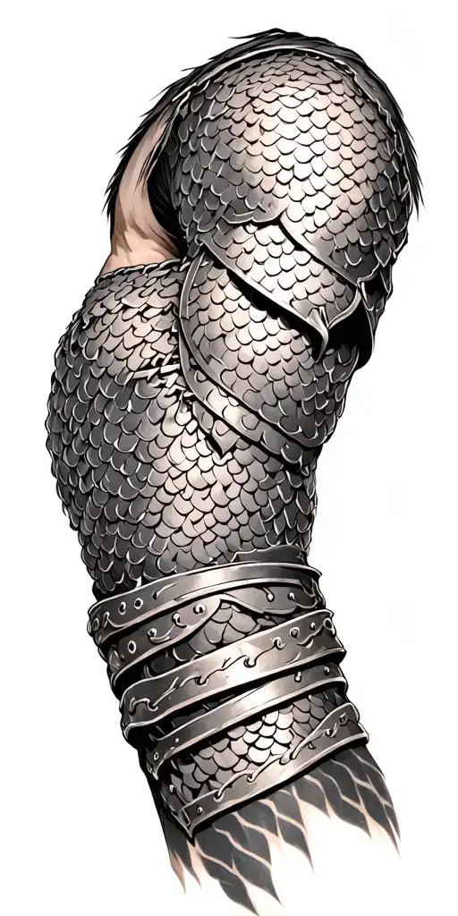 Arm Sleeve Of Chain Mail And Armor Wielding