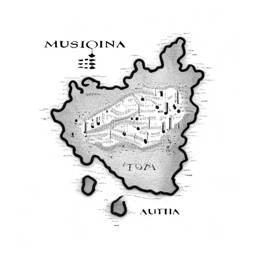 A Map Of Italy With Musical Notes Forming The Outline Of The Country