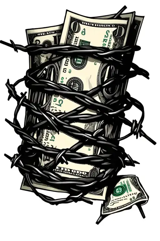 Money Wrapped In Barbed Wire