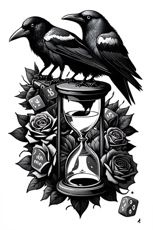 Crows Dice Cards Guns Roses Hourglasses Rick And Morty