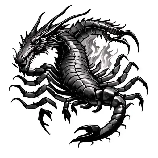 Scorpion And Dragon Breathing Fire