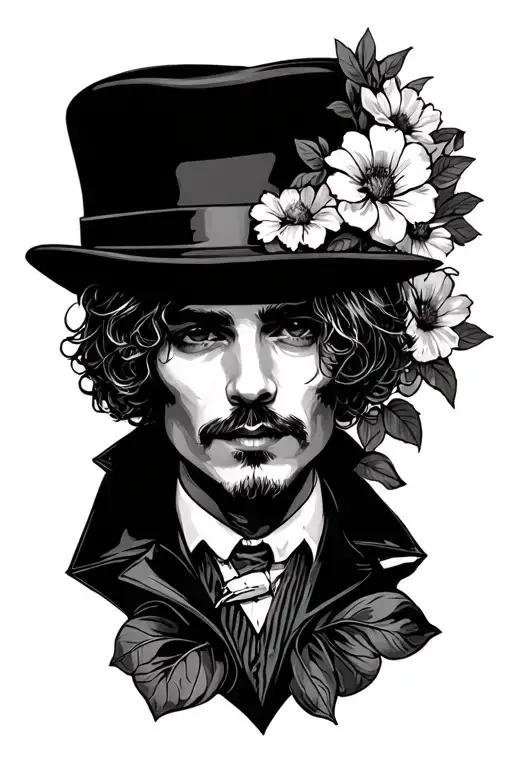 Flowers Rock And Roll Bowler Hat Sitting