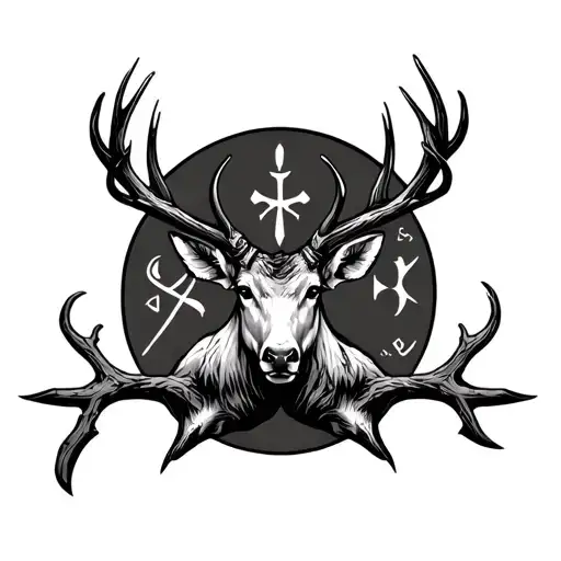 Chi-rho With Only The Antlers Of A Deer Integrated Into The Chi-rho Symbol