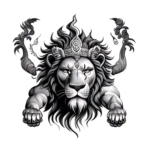 Men Lion And Vishnu