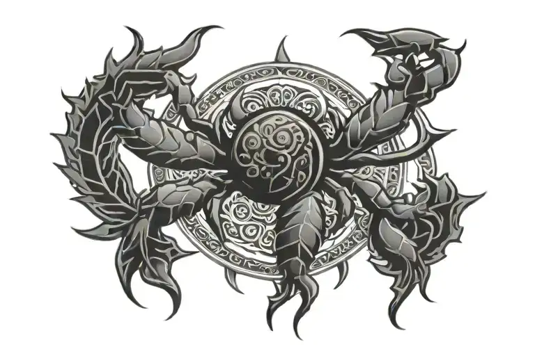 Mandala With Scorpio Symbol In The Center