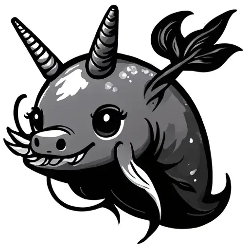 Cartoon Narwhal Unicorn