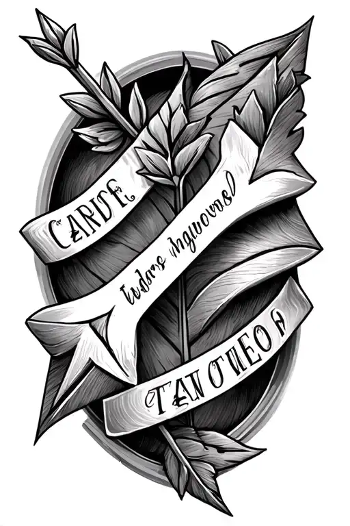 Double Arrow Tattoo With Kids Names Intertwined