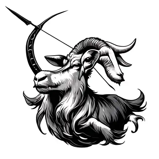 Goat Sagittarius Archer Shooting Star Passing