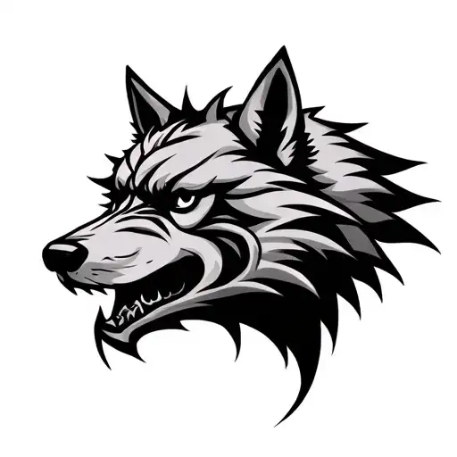 Ravenous Wolf Head Tribal