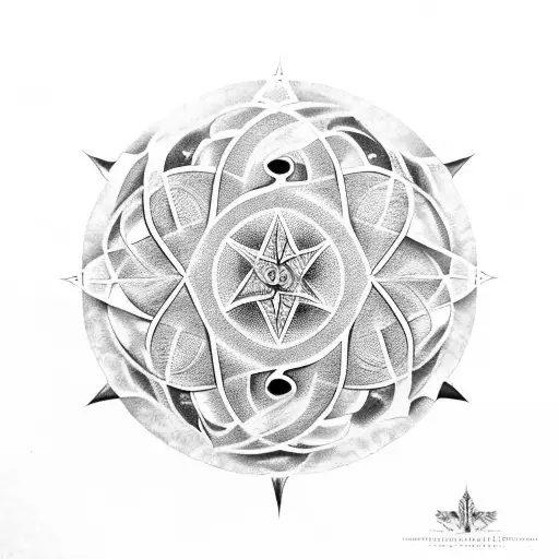 An Intricately Designed Wind Rose With Musical Notes Incorporated Into The Design