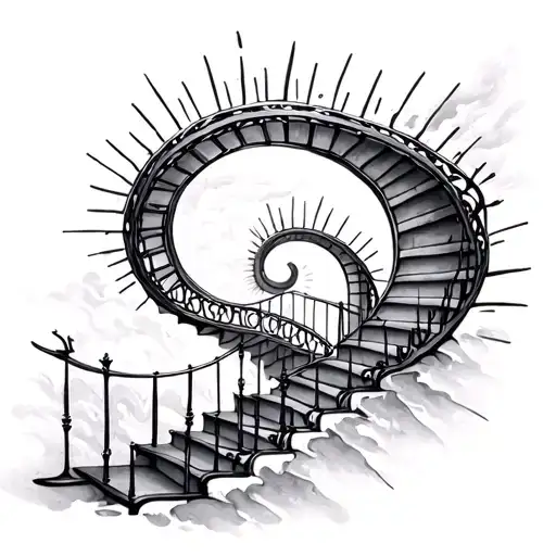Spiral Staircase Going To Heaven