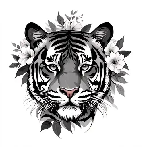 Tiger W Flowers