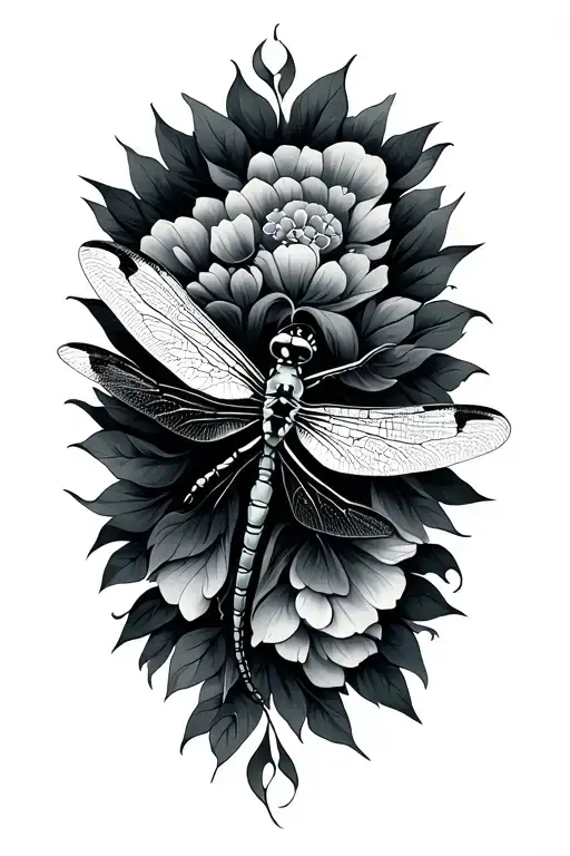 Dragonfly With Clean Design Incorporating Elements
