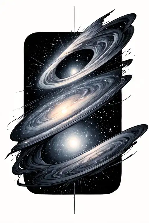 Galaxy And Lines Going