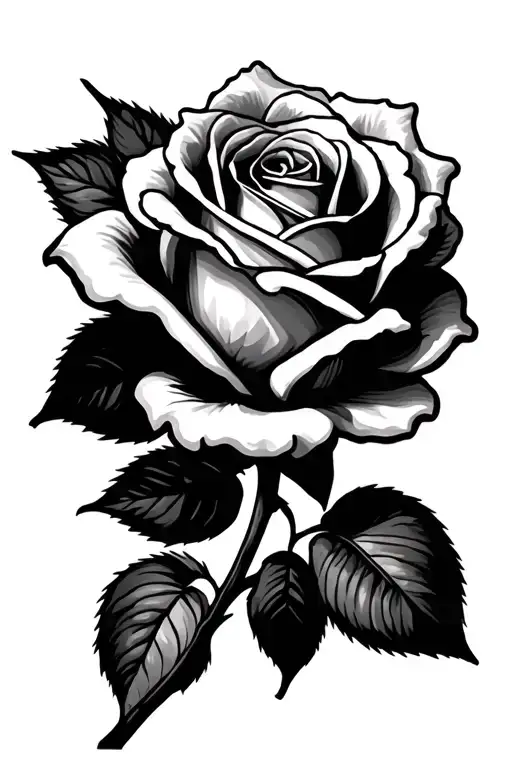 Rose With Stem As Julieta In Cursive