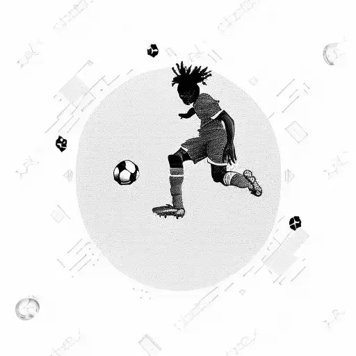 Sunset Silhouette Of A Musician Playing Soccer