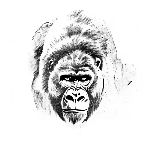 Gorilla Killing A Lion With A Sword