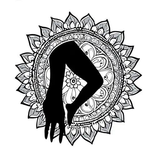 A Female Leg With Mandalas Of Considerable Size Or That Combine With Ornamental Shapes