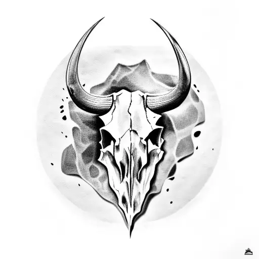 Bull Skull With Fish