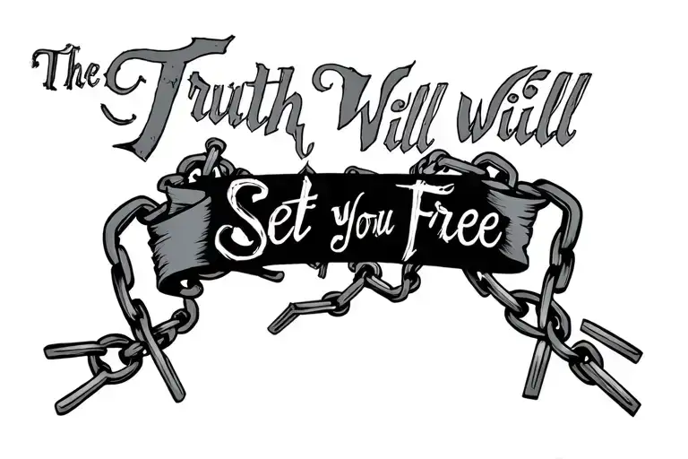 Broken Chains With The Words The Truth Will Set You Free