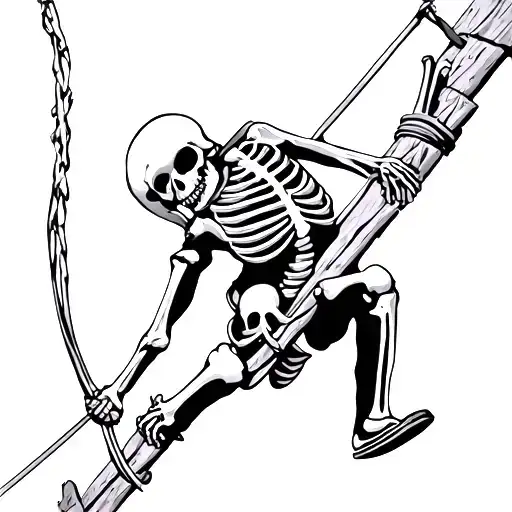 Skeleton Lineman Climbing