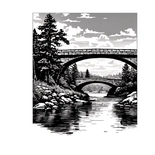 Woods River Sky Bridge Brick Background