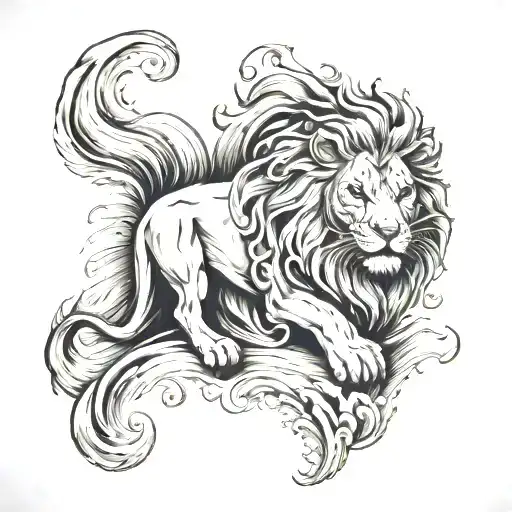 Wave And Lion
